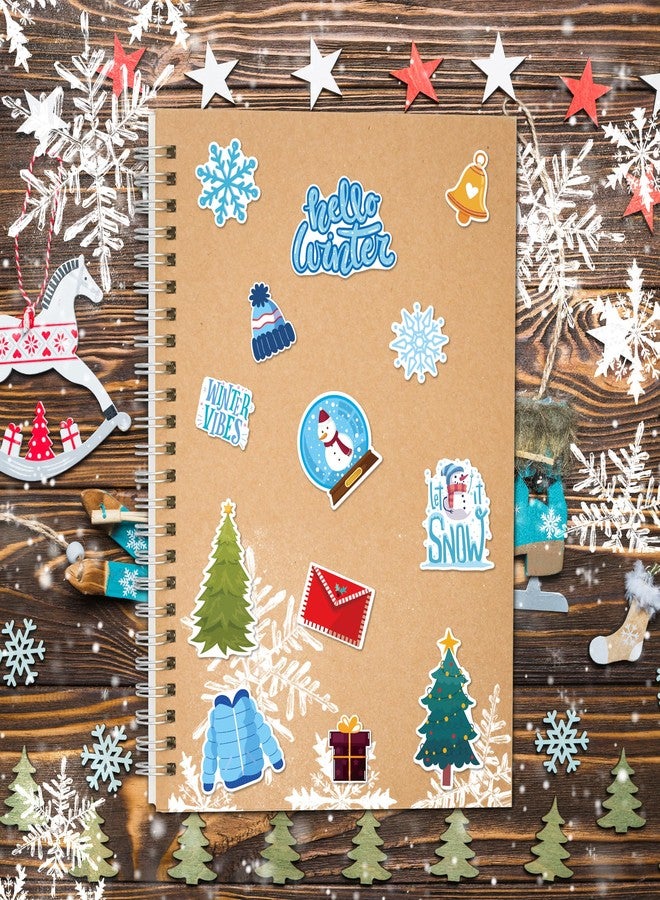LINAYE 300 PCS Winter Stickers for Kids Non-Repeating Waterproof, Adhesive Vinyl Cute Winter Snowman Stickers Bulk Pack for Kids Party Favors Gifts for Boys Girls - Image 5